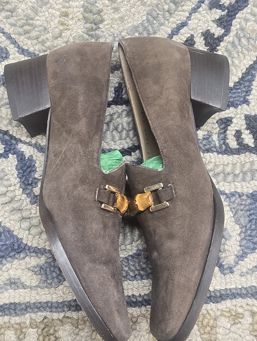 Gucci Brown Suede Loafers with Bamboo Horse Bit 5 1/2 B - Picture 8 of 13